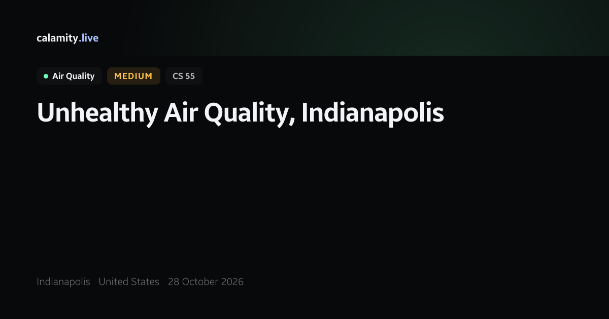 Indianapolis air quality: AQI 124, 27 October 2026 — and the 11 before ...