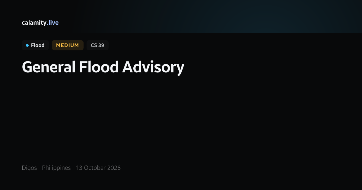 Davao Del Sur General Flood Advisory (Moderate), 13 October 2026 ...