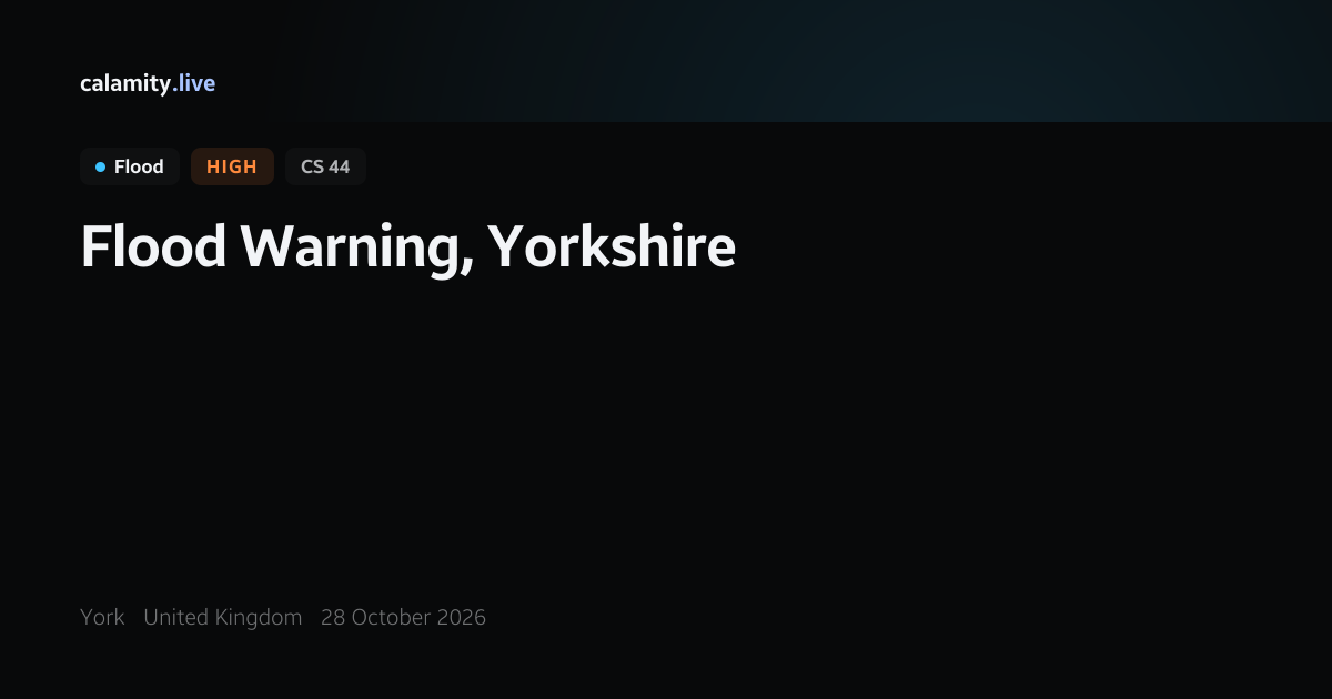 York Flood Warning, 27 October 2026 | Calamity.live